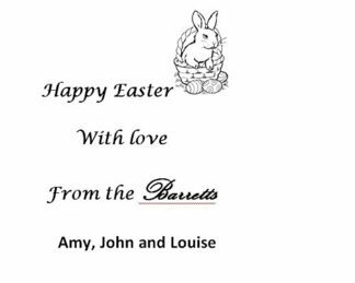 Easter Card personalised self inking stamp - easter egg basket 57 x 21 mm