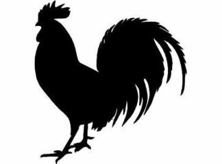 Chinese New Year stamp - Rooster - 28mm