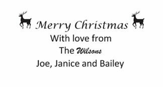 Christmas card personalised stamp - Reindeers - 57 x 21mm