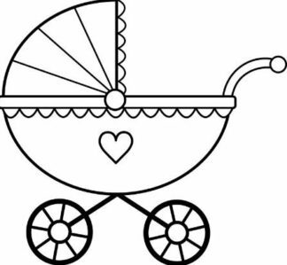 Baby Shower - Pram - Self inking stamp - 18mm