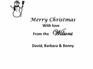 Christmas Card Message Personalised Stamp - Snowman - 57 x 21 mm