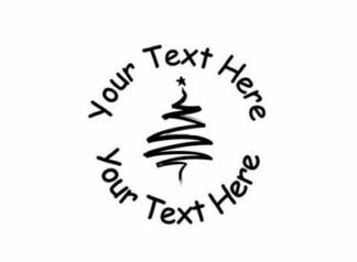 28mm Self inking, Personalised Teacher Stamp - Christmas Tree