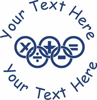 22mm Pre-Inked Custom, Personalised Teacher Stamp - Maths Olympic Rings