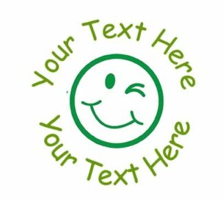 22mm Pre-Inked Custom, Personalised Teacher Stamp - Winking Smiley Face