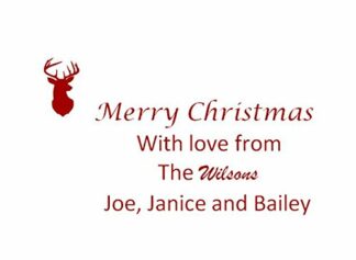 Christmas card personalised stamp - Reindeer head - 57 x 21mm