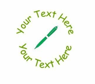 22mm Pre-Inked Custom, Personalised Teacher Stamp - green pen challenge 22mm