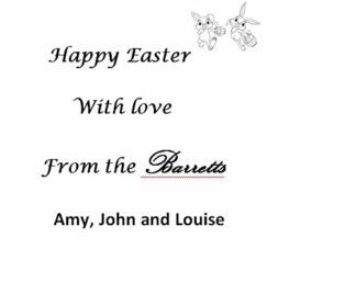 Happy Easter Personalised stamp - Easter Bunnies - 57 x 21mm
