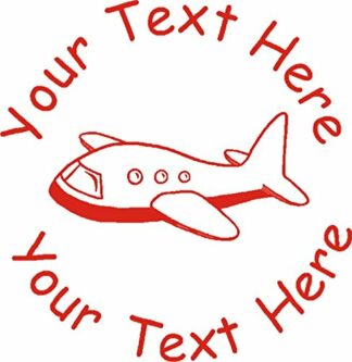 22mm Pre-Inked Custom, Personalised Teacher Stamp - Fun Aeroplane