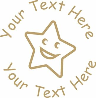 22mm Pre-Inked Custom, Personalised Teacher Stamp - Smiley star