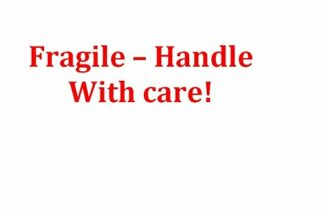 Fragile - Handle with care! - self inking stamp - 28mm RED INK
