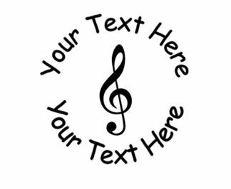 22mm Pre-Inked Custom, Personalised Teacher Stamp -music/ treble clef