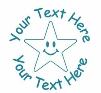 22mm Pre-Inked Custom, Personalised Teacher Stamp - SMILING STAR