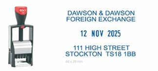 COLOP Custom Heavy Duty Microban Date Stamp - up to 5 Lines of Text (Including Date)