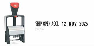 COLOP Custom Heavy Duty Microban Date Stamp - up to 2 Lines of Text (Including Date)