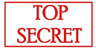 Top Secret - Self inking stamp - Red Ink - 28 x 28mm