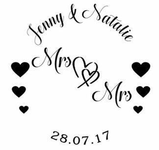 Civil Partnership - Save the date customised self inking weddiing stamp - Mrs & Mrs - 41mm circ