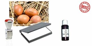 Egg Dater Kit - Includes 4mm Mini Rubber Date Stamp, 15 oz Black Food Safe Ink, and a Dry Ink pad