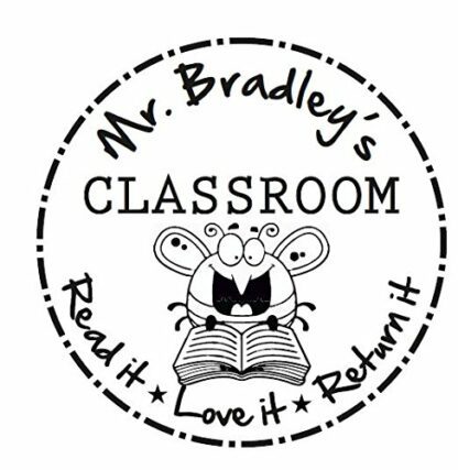 Personalised Teacher/Classroom/ Library Stamp - Self inking - 34 x 34 mm
