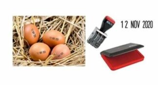 Egg Dater Pack - Includes One x 4mm Mini Rubber Dater Stamp and One x pre Inked Food/Egg Safe Ink pad - RED Ink