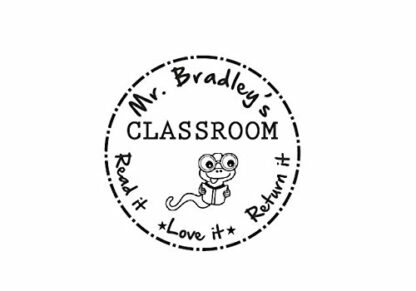 Personalised Teacher/Classroom/ Library Stamp - Self inking - 34 x 34 mm