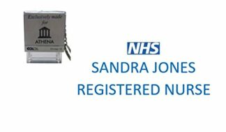 NHS - REGISTERED NURSE - PERSONALISED SELF INKING STAMP WITH HANDY KEYRING 36 X 13MM