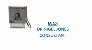 NHS - CONSULTANT - PERSONALISED SELF INKING STAMP WITH HANDY KEYRING 36 X 13MM