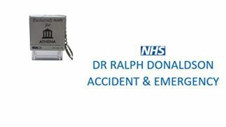 NHS - ACCIDENT & EMERGENCY - PERSONALISED SELF INKING STAMP WITH HANDY KEYRING 36 X 13MM