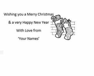 Personalised Christmas Card - Self Inking Stamp - Christmas Stocking Design 50 x 30