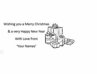 Personalised Christmas Card - Self Inking Stamp - Gifts Design - 30 x 50mm