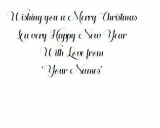 Personalised Christmas Card - Self Inking Stamp - Hugs n Kisses Font 38 x 58mm