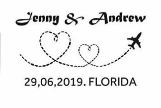 Save The Date - Abroad or Your Venue or Destination - Personalised Wedding Day self Inking Stamp 57 x 21 mm