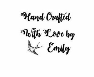Hand Crafted - Personalised Self Inking Stamp - Swallow Design 28 x 28mm