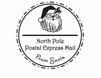 Santa North Pole Postal Mark - self Inking Stamp - 34 x 34 mm Black Ink