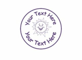 22mm Happy Sun Pre-Inked Custom Teacher Reward Stamp