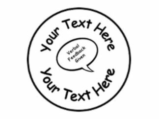 22mm Verbal feedback Speech Bubble Pre-Inked Custom Teacher Reward Stamp