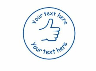 22mm Thumbs Up Pre-Inked Custom Teacher Reward Stamp