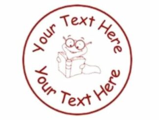 22mm Bookworm Pre-Inked Custom Teacher Reward Stamp