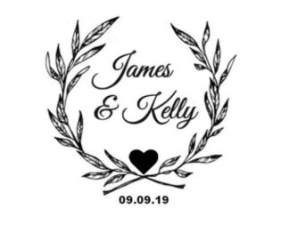 Custom Self Inking Save The Date Stamps Personalized Round Wedding Stamp Invitation - 42 mm wedding stamp