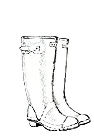 Black Wellies - Hand stamp - suitable for Festivals - Night Clubs - Parties etc self inking 25mm black water based safe ink